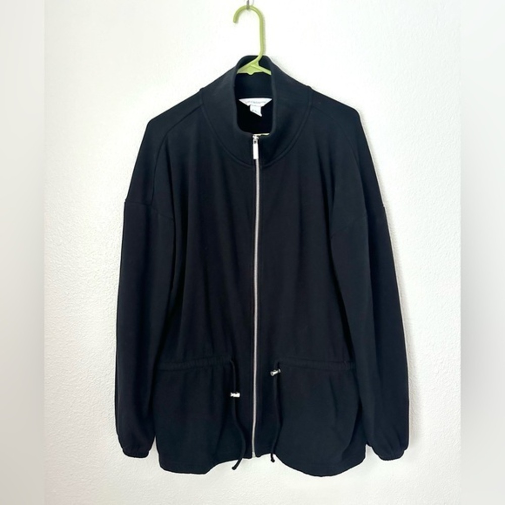 Liz Claiborne Utility Jacket Women’s XL Black Full Zip Mid Length Outerwear